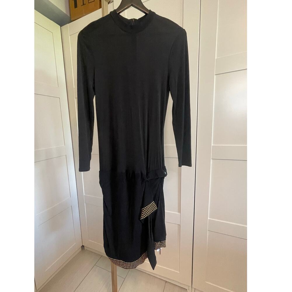 Roberto Cavalli Studded Mini Dress in Black with Gold Studs NWT - Picture 3 of 16